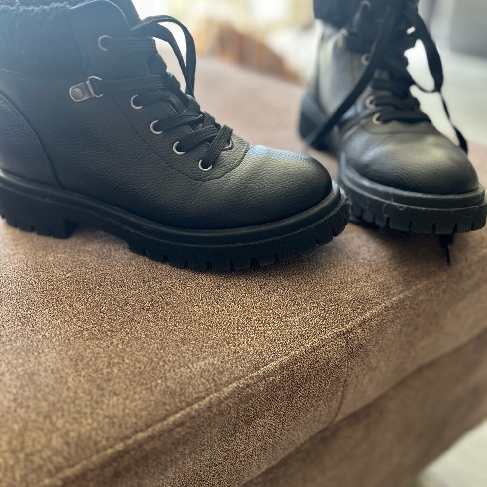 Old Navy Black Combat Boots size 6